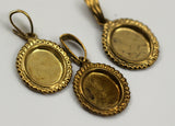 10 Vintage Raw Brass Brass Pendant Setting With 10x8 Mm Cameo Base L-11