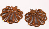 Vintage Copper Charm, 2 Vintage Copper Brass Pendant (29mm)  L06