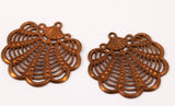 Vintage Copper Charm, 2 Vintage Copper Brass Pendant (29mm)