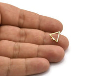 Brass Triangle Earring, 8 Raw Brass Triangle Stud Earrings With 1 Loop (12x11.5x0.8mm) BS 2259 A6866