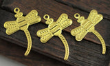 Brass Dragonfly Charm, 30 Raw Brass Dragonfly Charms, Pendants, Findings (26x20mm)  Brs 473 A0503
