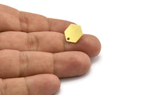 Brass Honeycomb Earring, 8 Raw Brass Hexagon Stud Earrings (12.5x0.60mm) A0906 A2789