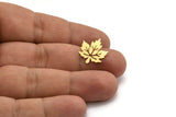 Brass Leaf Earring, 8 Raw Brass Plane Tree Leaf Stud Earrings (16x16x0.60mm) A6413 A6862