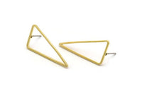 30mm Brass Triangles - 8 Raw Brass Half Triangles Stud Earrings (30x33x15x1mm) Bs 1146 A6870