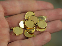 10 Vintage Raw Brass Brass Pendant Setting with 10x12 mm Cameo Base B-14