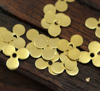 Flower Bead Caps, 100 Raw Brass Flower Bead Caps, Discs, Findings (8mm) Brs 636 A0489