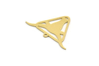 Brass Bull Charm, 10 Raw Brass Ox Head Shaped Charms With 1 Loop, Triangle Charms, Findings (18x28x0.60mm) SMP0321