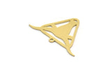 Brass Bull Charm, 10 Raw Brass Ox Head Shaped Charms With 1 Loop, Triangle Charms, Findings (18x28x0.60mm) SMP0321
