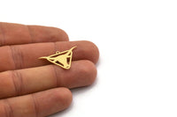 Brass Bull Charm, 10 Raw Brass Ox Head Shaped Charms With 1 Loop, Triangle Charms, Findings (18x28x0.60mm) SMP0321