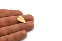 Brass Drop Charm, 12 Raw Brass Drop Charms With 1 Hole, Earrings, Findings (21.5x13x0.60mm) SMP0327