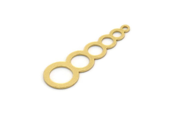 Brass Round Charm, 10 Raw Brass Round Shaped Charms With 1 Loop, Circles Charm, Pendants, Findings (32x10x0.60mm) SMP0331