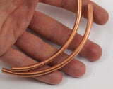 3 Raw Copper Curved Extra Long Tube Findings ( 110x 5mm ) D0479
