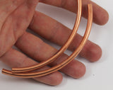 2 Raw Copper Curved Extra Long Tube Findings (110 X 5 Mm)   A0735