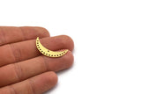 Brass Moon Charm, 8 Raw Brass Crescent Moon Charms With 16 Holes (30x7x0.80mm) A6801