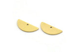 Semi Circle Charm, 24 Raw Brass Half Moon Charms With 1 Hole, Findings (6x13.5x0.60mm) A6786