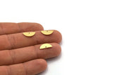 Semi Circle Charm, 24 Raw Brass Half Moon Charms With 1 Hole, Findings (6x13.5x0.60mm) A6786