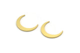 Brass Moon Blank, 50 Raw Brass Crescent Moon Blanks, Findings (16x3x0.80mm) A6775