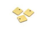 Brass Square Charm, 50 Raw Brass Tiny Square Charms With 1 Hole (7x0.80mm) A6789