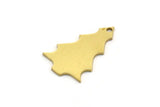 Brass Tree Charm, 12 Raw Brass Tree Charms With 1 Hole, Pendant, Findings (23x15x0.80mm) A6779