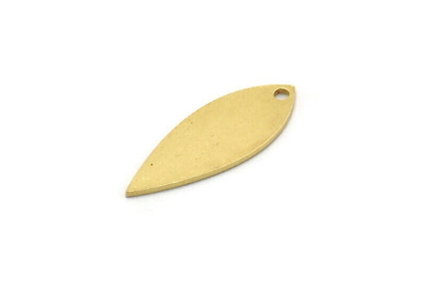 Brass Marquise Charm, 24 Raw Brass Oval Shaped Charms With 1 Hole, Findings (18x7x0.60mm) A6787