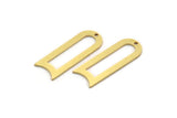 D Shape Rings - 12 Raw Brass D Shape Charms With 1 Hole, Findings (27x10x0.80mm) A6777
