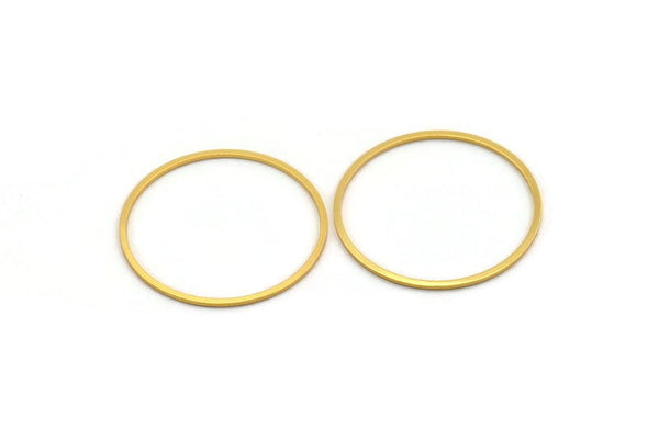 37.5mm Circle Connectors - 4 Gold Plated Brass Circle Connectors (37.5x1.4x1mm) A6094 H0348