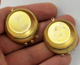 2 Vintage Raw Brass Pendant Setting With 20 Mm Cameo Base With 3 Loops