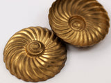 Vintage Brass Spiral, 1 Vintage Spiral Raw Brass Cabochon Pendant (37mm)