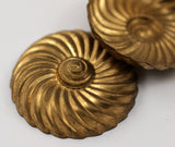 1 Vintage Spiral Raw Brass Cabochon 37 Mm
