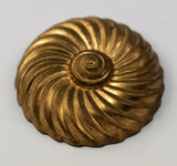 Vintage Brass Spiral, 1 Vintage Spiral Raw Brass Cabochon Pendant (37mm)