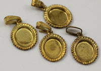 10 Vintage Raw Brass Brass Pendant Setting With 10x8 Mm Cameo Base L-11