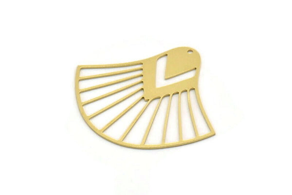 Brass Irregular Charm, 2 Raw Brass Irregular Shaped Charms With 1 Hole, Charm Pendants (37x41.5x0.60mm) SMP0339