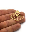 Brass Irregular Charm, 2 Raw Brass Irregular Shaped Charms With 1 Hole, Charm Pendants (37x41.5x0.60mm) SMP0339