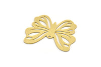 Brass Butterfly Charm, 4 Raw Brass Butterfly Charms With 1 Loop, Earring Findings (27x34x0.60mm) SMP0341