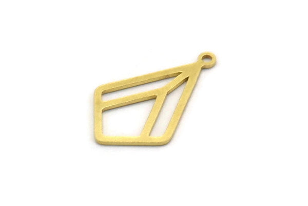 Brass Diamond Charm, 12 Raw Brass Diamond Shaped Charms With 1 Loop, Pendant Findings (20x12x0.60mm) SMP0348