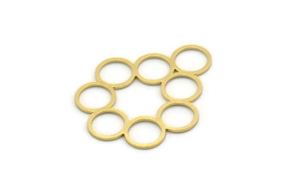 Brass Round Charm, 4 Raw Brass Round Charms, Circles Findings (29x23x0.60mm) SMP0356