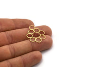 Brass Round Charm, 4 Raw Brass Round Charms, Circles Findings (29x23x0.60mm) SMP0356