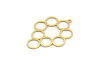 Brass Round Charm, 4 Raw Brass Round Shaped Charms With 1 Loop, Circles Charm, Pendants, Findings (31x23x0.60mm) SMP0358