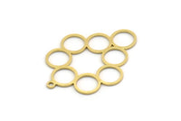 Brass Round Charm, 4 Raw Brass Round Shaped Charms With 1 Loop, Circles Charm, Pendants, Findings (31x23x0.60mm) SMP0358