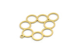 Brass Round Charm, 4 Raw Brass Round Shaped Charms With 1 Loop, Circles Charm, Pendants, Findings (31x23x0.60mm) SMP0358