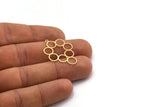 Brass Round Charm, 4 Raw Brass Round Shaped Charms With 1 Loop, Circles Charm, Pendants, Findings (31x23x0.60mm) SMP0358