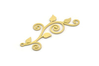 Brass Leaf Charm, 12 Raw Brass Branch Charms With 1 Loop, Charm Pendants (42x18x0.60mm) SMP0364 A5891
