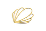 Brass Leaf Charm, 2 Raw Brass Leaf Charms With 1 Hole, Charm Pendants (35x30x0.60mm) SMP0368
