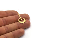 Brass Round Charm, 10 Raw Brass Round Shaped Charms With 4 Loops, Pendants, Findings (30x15x0.60mm) SMP0371
