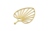 Brass Leaf Charm, 4 Raw Brass Leaf Charms With 1 Loop, Charm Pendants (36x25x0.60mm) SMP0376