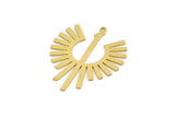 Brass Irregular Charm, 6 Raw Brass Irregular Shaped Charms With 1 Loop, Charm Pendants (34x28x0.60mm) SMP0377