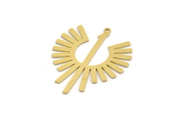 Brass Irregular Charm, 6 Raw Brass Irregular Shaped Charms With 1 Loop, Charm Pendants (34x28x0.60mm) SMP0377
