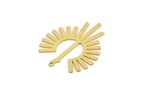 Brass Irregular Charm, 6 Raw Brass Irregular Shaped Charms With 1 Loop, Charm Pendants (34x28x0.60mm) SMP0377