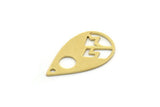 Brass Drop Charm, 12 Raw Brass Mountain Charms With 1 Hole, Sun Rising Charms, Findings (20x12x0.60mm) SMP0379