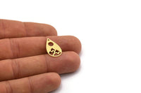 Brass Drop Charm, 12 Raw Brass Mountain Charms With 1 Hole, Sun Rising Charms, Findings (20x12x0.60mm) SMP0379